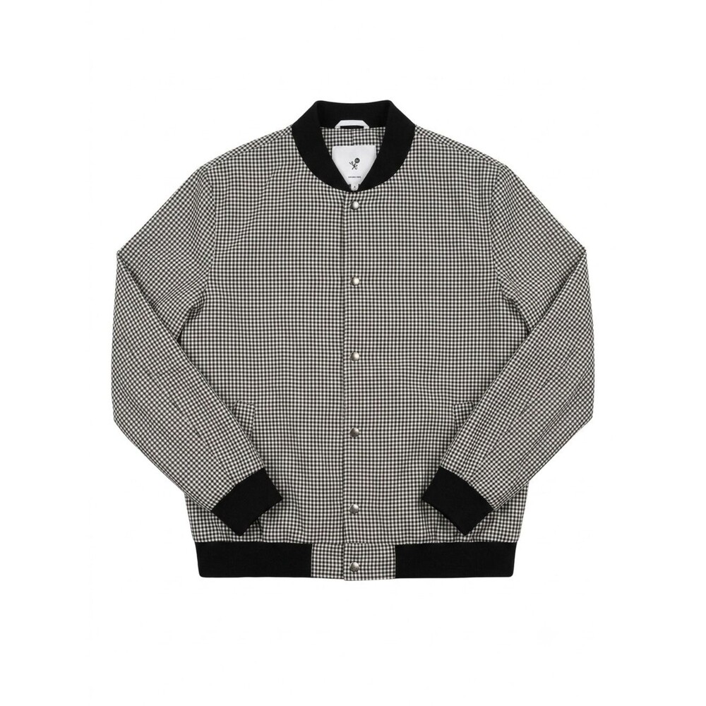 Astor & Black Custom Houndstooth Bomber Jacket / Blouson - Black & White